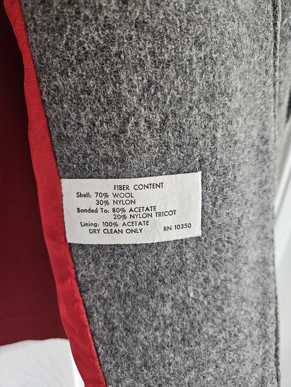 Vintage 1980s Military Gray Wool Car Coat/Overcoat